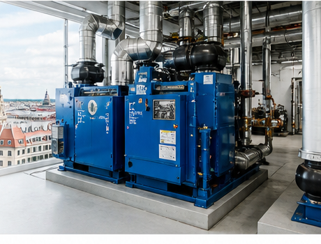 BHKW-Anlage in einem technischen Anlagenraum